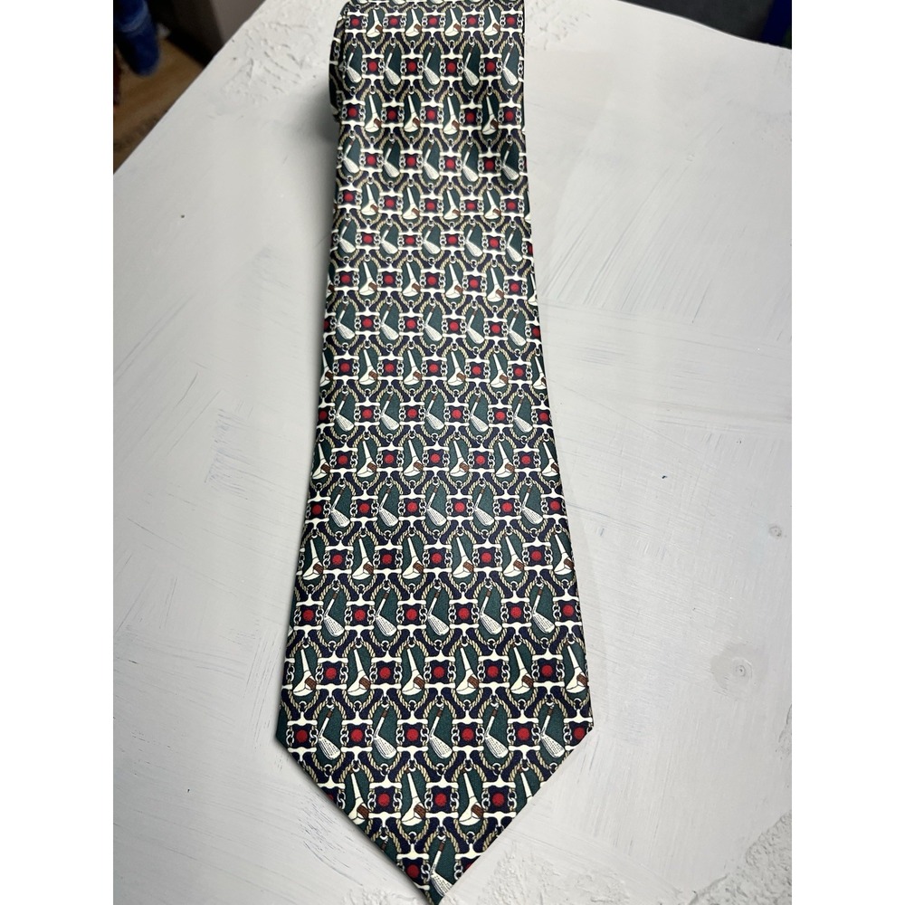 Rene Chagal 100% Silk Green Golf Tie 58" Long
